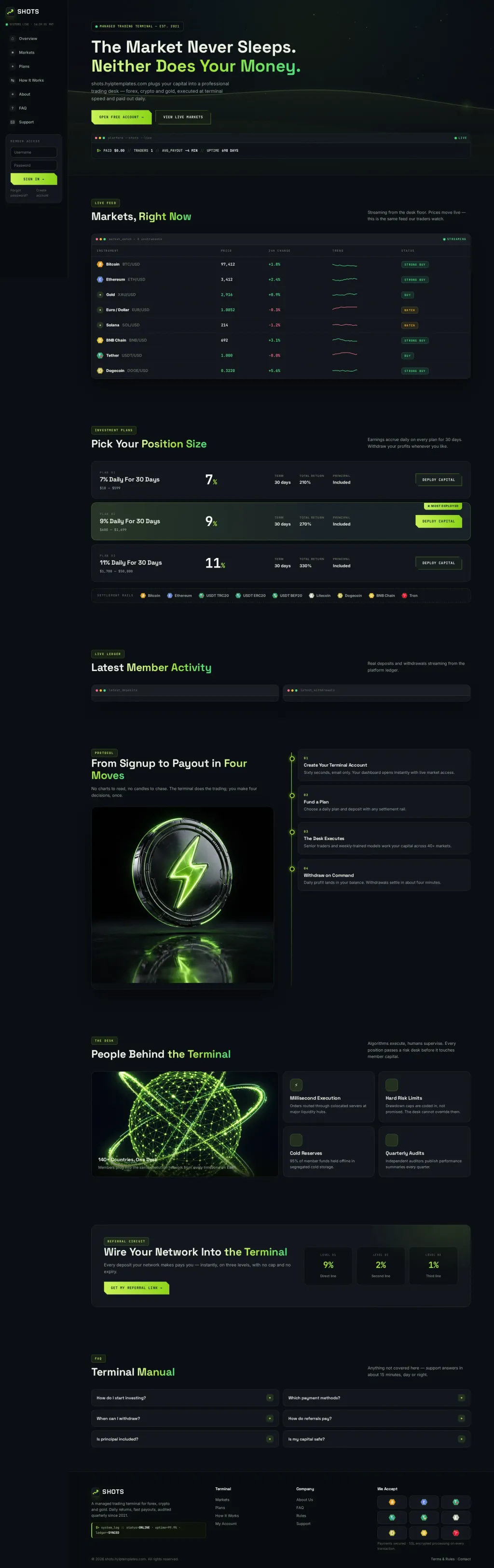 APEX Terminal — HYIP Template Pack — GoldCoders HYIP template preview (H-TPL5)